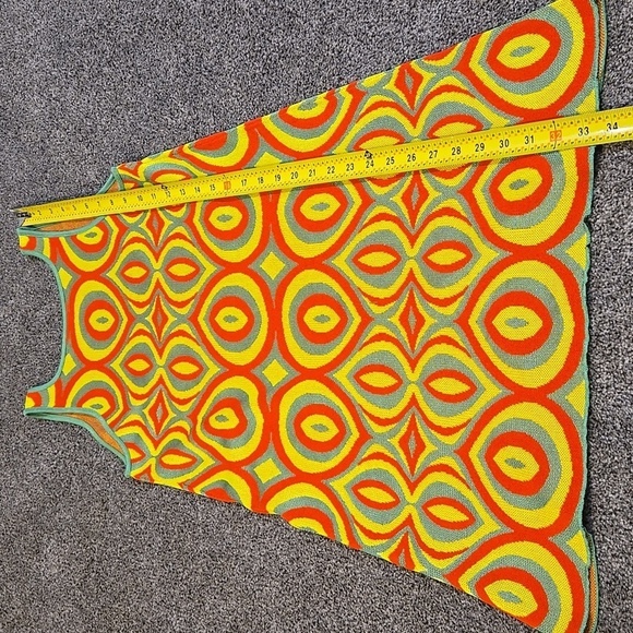 Zara Women Retro Style Y2K Vibrant Multicolor Geometric Pattern Dress Sz S - Picture 3 of 7